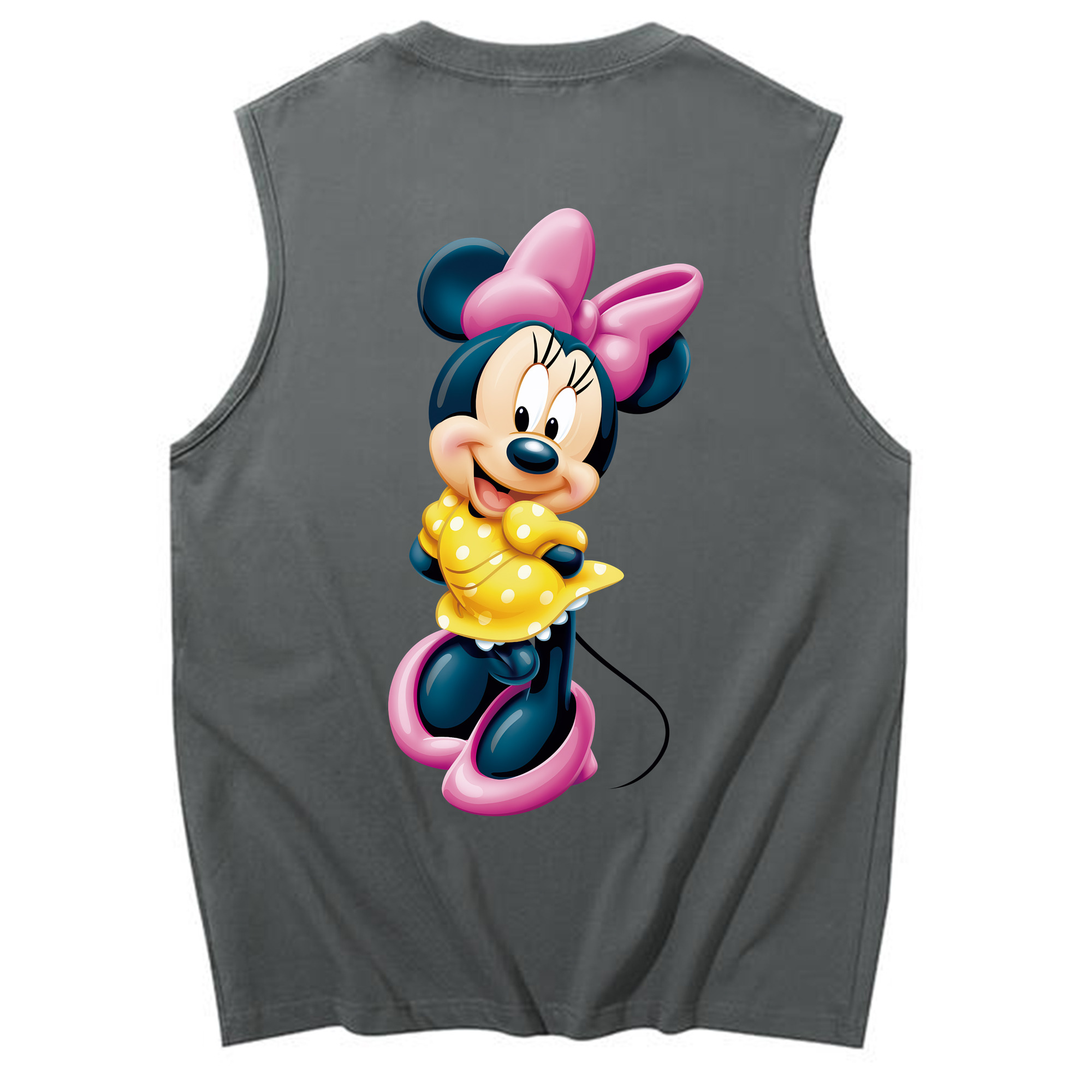 ミッキーマウス Mickey Mouse コットン100％タンクトップ（背面プリント）